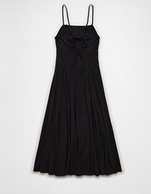 AE Knit Tie-Back Godet Midi Dress | American Eagle