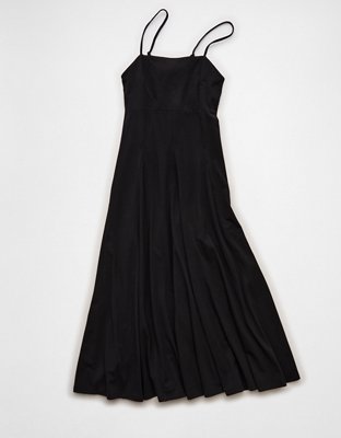 AE Knit Tie-Back Godet Midi Dress | American Eagle