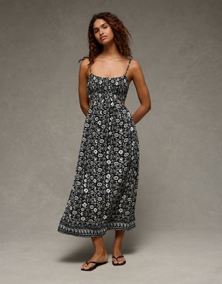 Robe mi-longue de style nuisette ajourée avec smocks AE