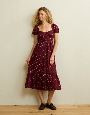 AE Short-Sleeve Midi Dress