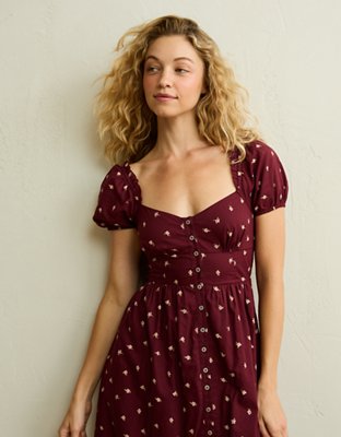 AE Short-Sleeve Midi Dress