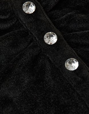 AE Velvet Rhinestone Button Mini Dress