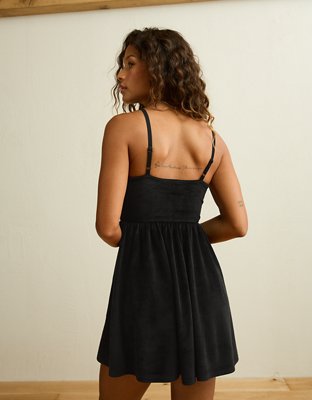 AE Velvet Rhinestone Button Mini Dress