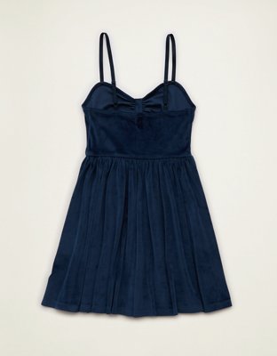 AE Velvet Rhinestone Button Mini Dress