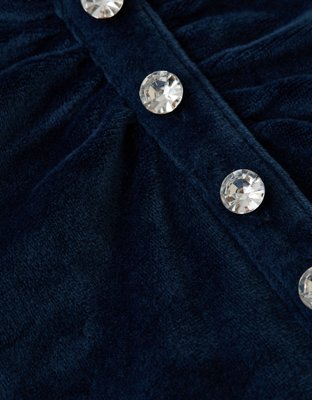 AE Velvet Rhinestone Button Mini Dress