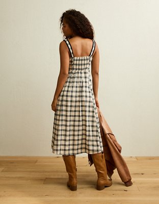 AE Corset Plaid Midi Dress