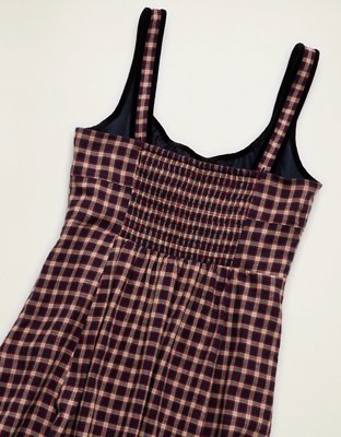 AE Corset Plaid Midi Dress