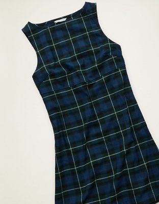 AE High Neck Plaid Mini Dress