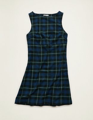 AE High Neck Plaid Mini Dress