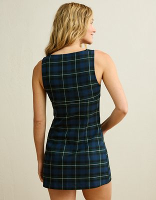 AE High Neck Plaid Mini Dress