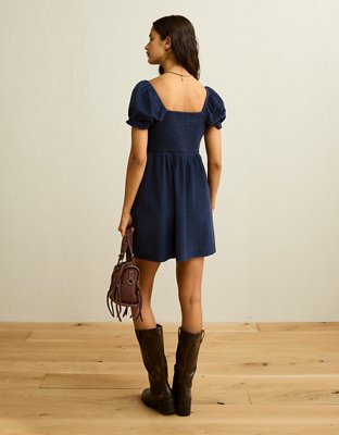 AE Corduroy Short-Sleeve Mini Dress