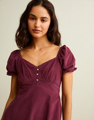 AE Corduroy Short-Sleeve Mini Dress