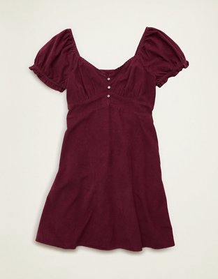 AE Corduroy Short-Sleeve Mini Dress