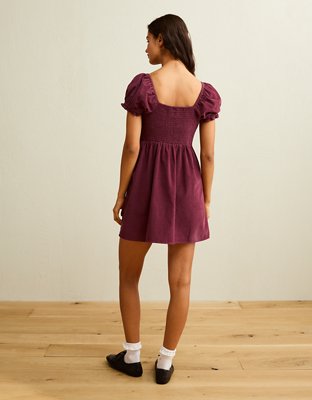 AE Corduroy Short-Sleeve Mini Dress