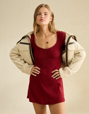 AE Knit Flare Sleeve Mini Dress