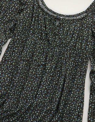AE Balloon-Sleeve Babydoll Mini Dress