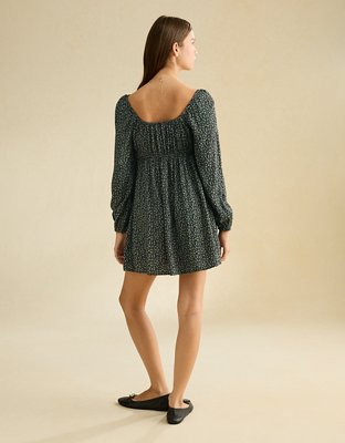 AE Balloon-Sleeve Babydoll Mini Dress