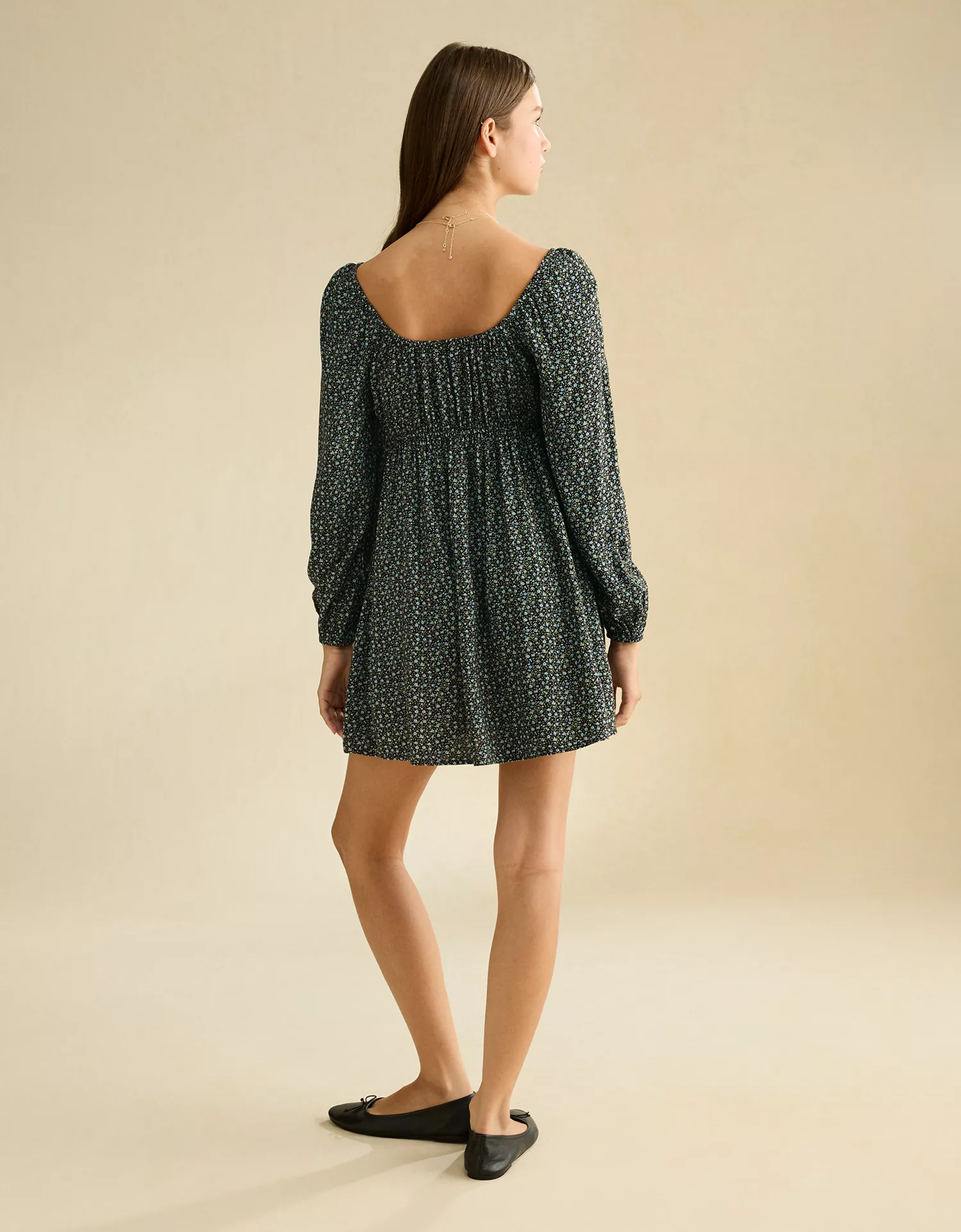 AE Balloon-Sleeve Babydoll Mini Dress - thumbnail 7