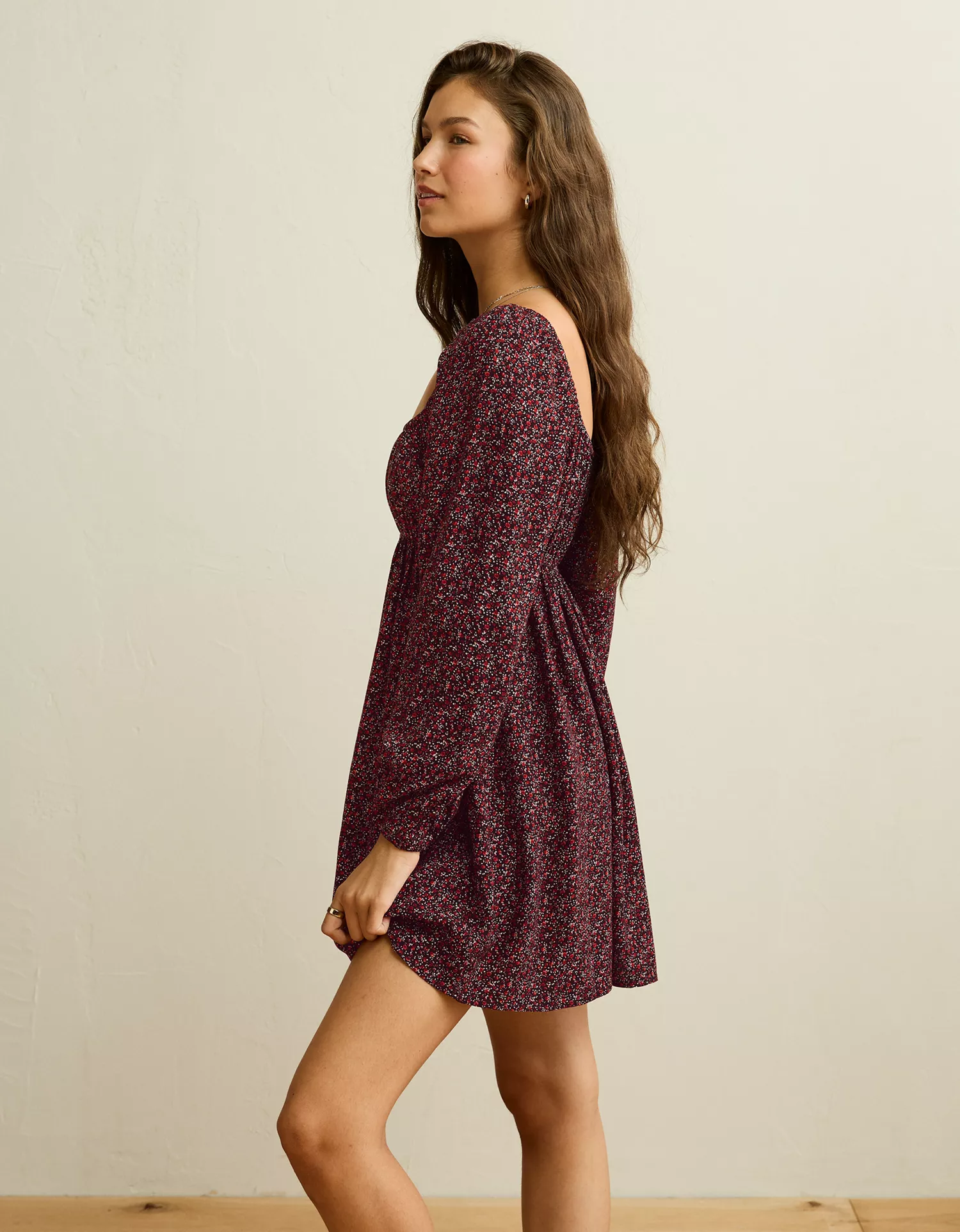 AE Balloon-Sleeve Babydoll Mini Dress - thumbnail 4