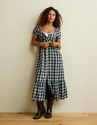AE Short-Sleeve Midi Dress