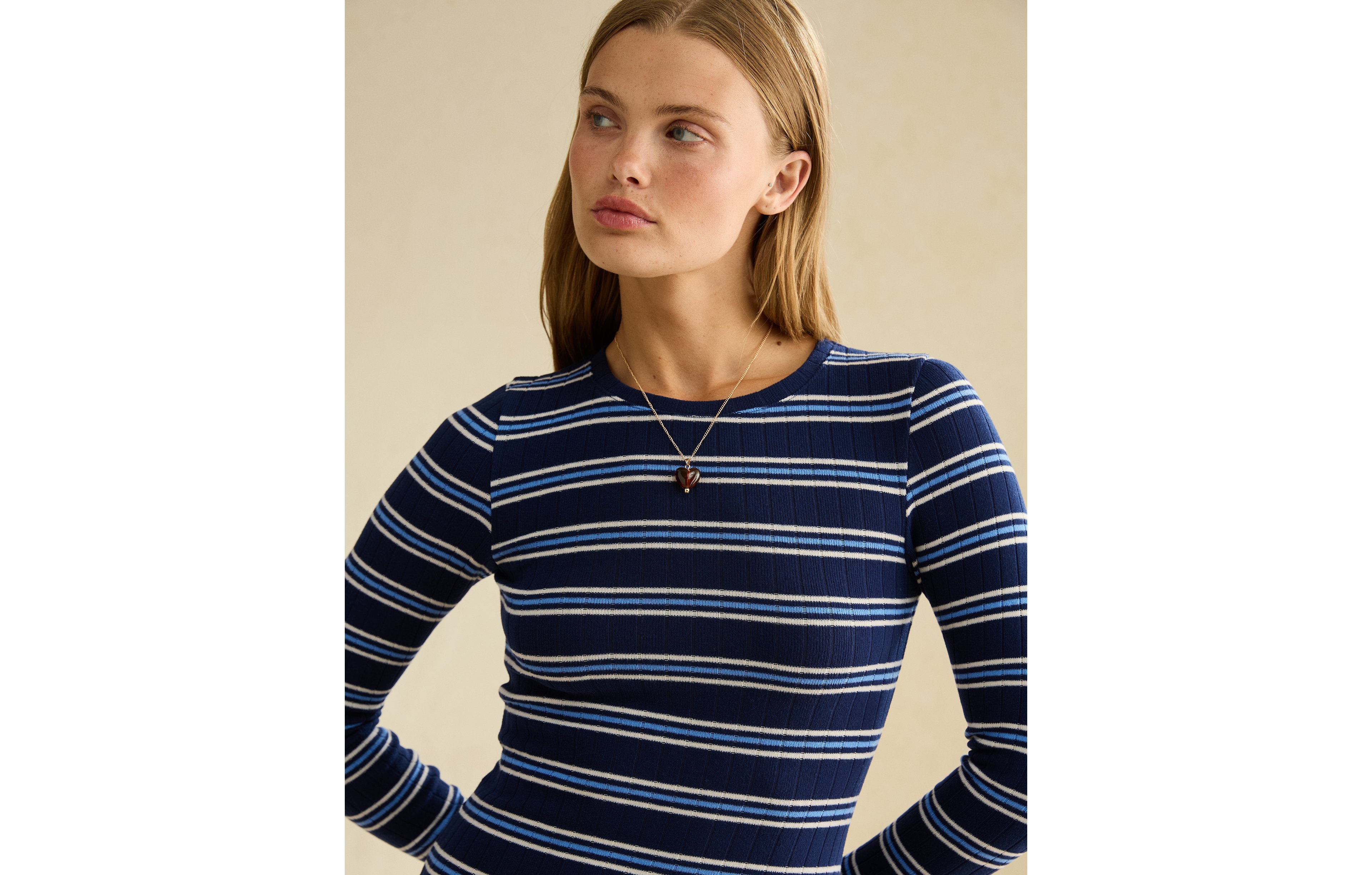 AE Long Sleeve Striped Midi Dress