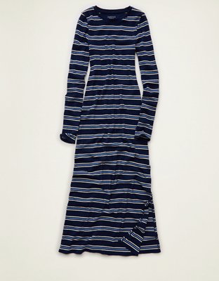 AE Long Sleeve Striped Midi Dress
