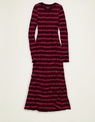 AE Long Sleeve Striped Midi Dress