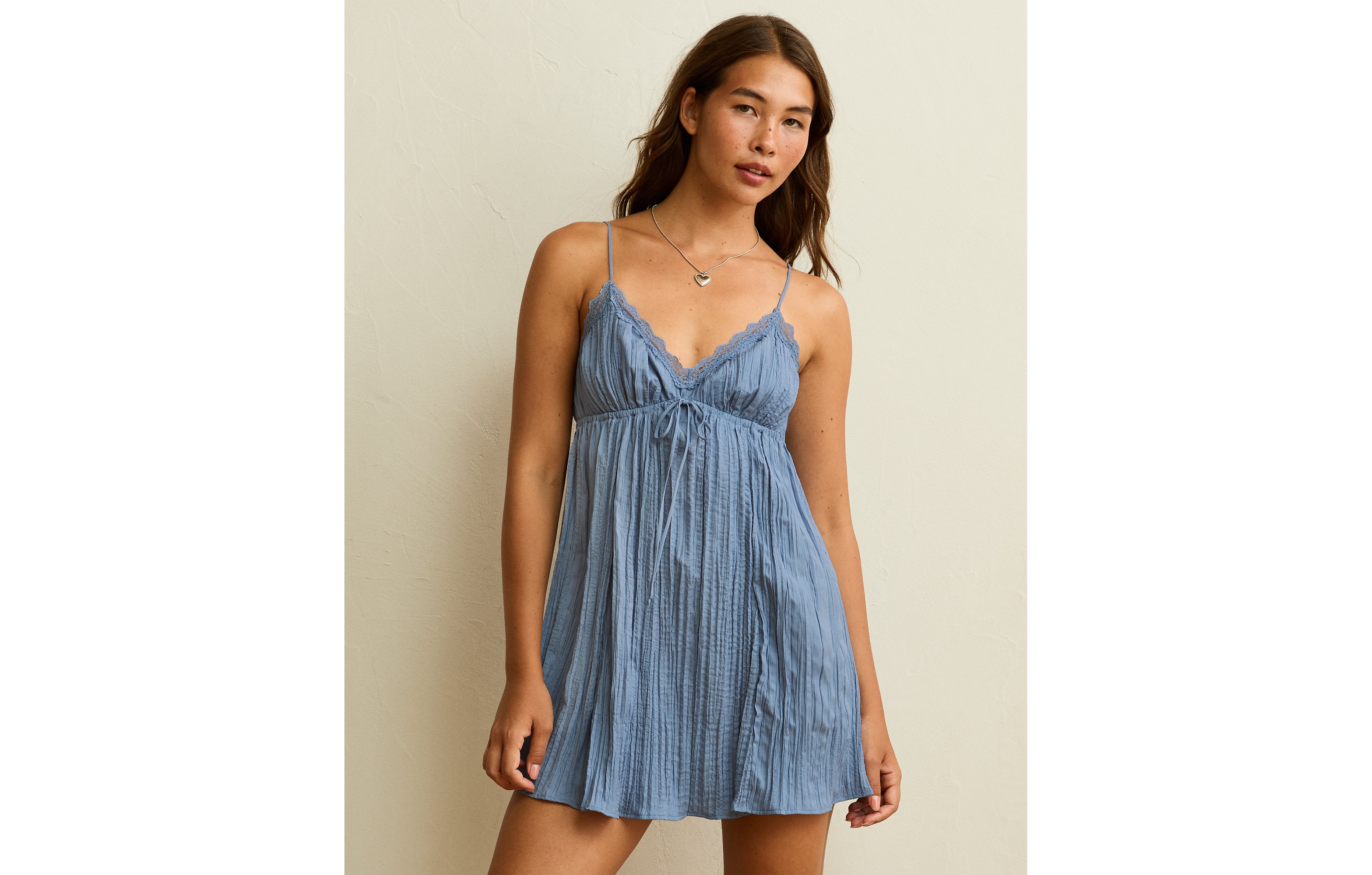 AE Babydoll Crinkle Slip Mini Dress