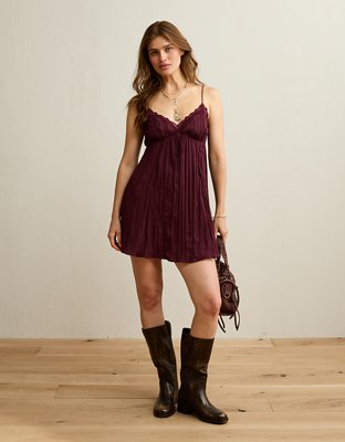 AE Babydoll Crinkle Slip Mini Dress