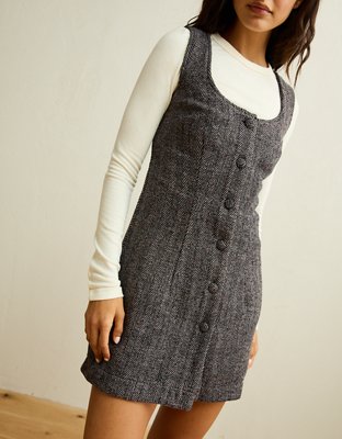 AE Button-Front Pinafore Dress