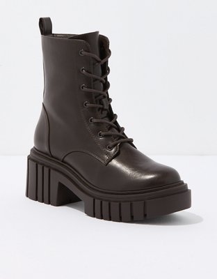 Lace up lug 2024 sole platform boots