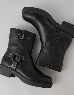 AE Vegan Leather Moto Boot