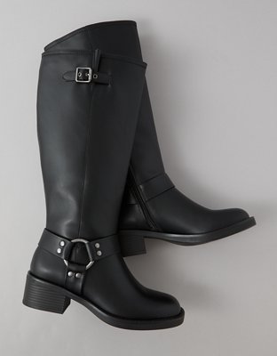 AE Vegan Leather Tall Moto Boot