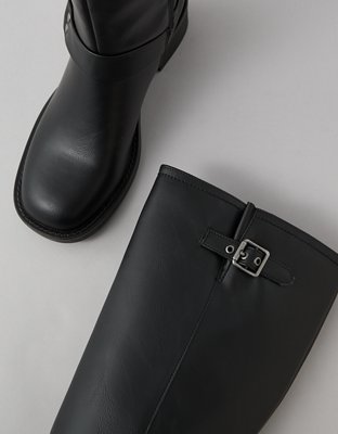 AE Vegan Leather Tall Moto Boot