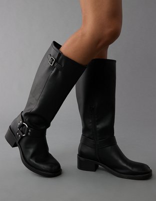 AE Vegan Leather Tall Moto Boot