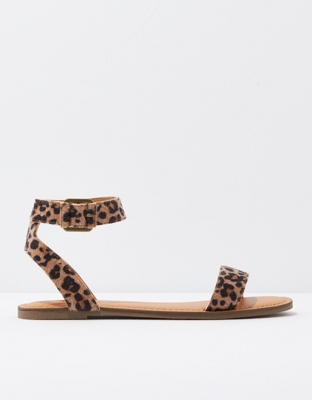 AE Leopard Ankle Strap Sandal