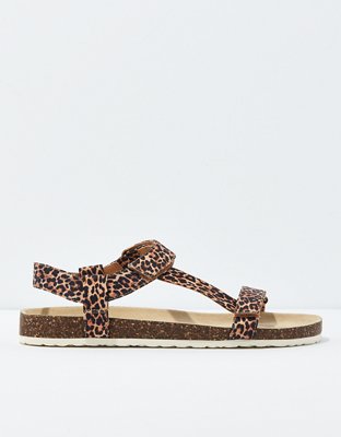 AE Leopard T-Strap Sandal