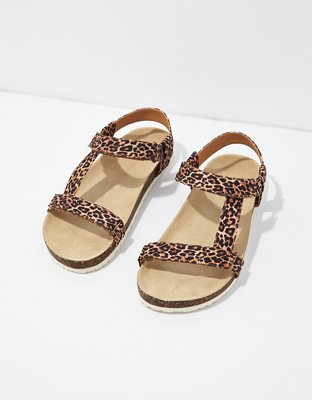 AE Leopard T-Strap Sandal
