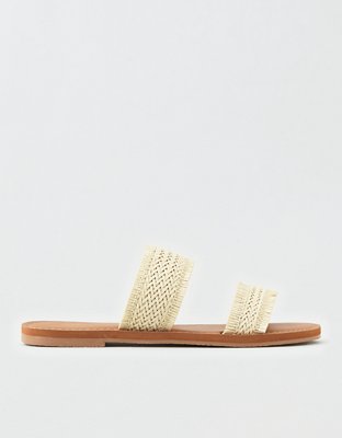 tan braided slides