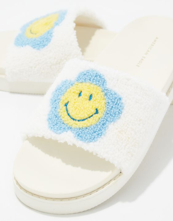 Sandales mules en tissu éponge Smiley® AE