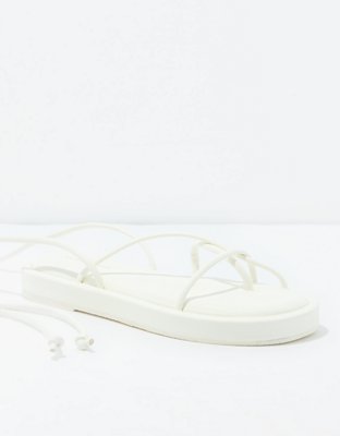 White platform sale sandals lace up