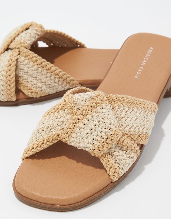 AE Knotted Crochet Slide Sandal