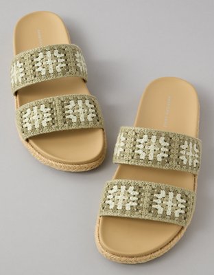 AE Crochet-Straps Slide Sandal