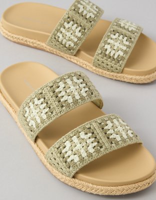 AE Crochet-Straps Slide Sandal