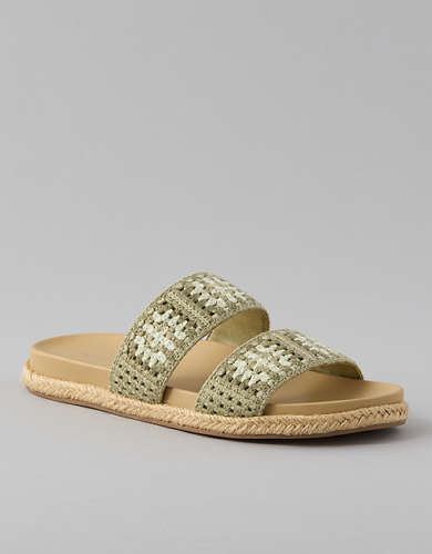 AE Crochet-Straps Slide Sandal