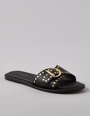 AE Studded Buckle Slide Sandal