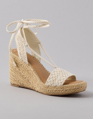 AE Crochet Espadrille Wedge Sandal
