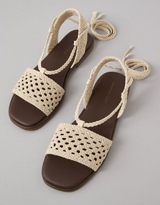AE Crochet Lace-Up Sandal