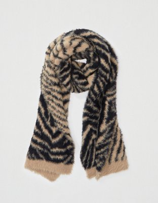 Image of AE Cozy Tiger Scarf Women's Brown One Size