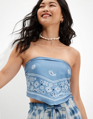 AE Printed Silky Bandana Top